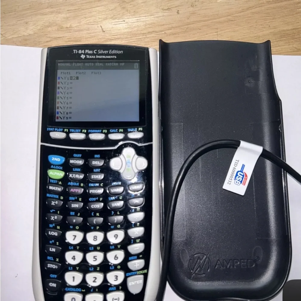 Texas Instrument TI 84 Plus C Graphing Calculator W Cover Tested